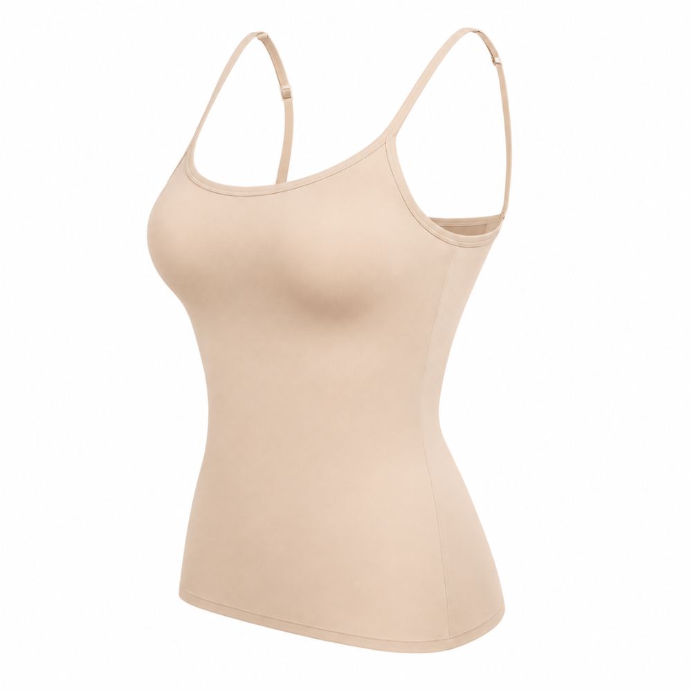 Camisole mit integriertem BH und verstellbaren Trägern – Nude