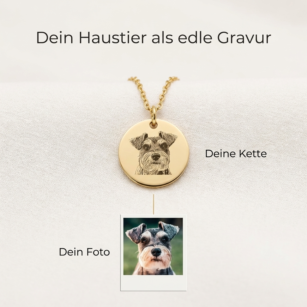Personalisierte Haustier-Portrait Halskette